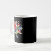 Mug Christmas Santa Riding Dinosaur Funny Xmas Lights  (Devant gauche)
