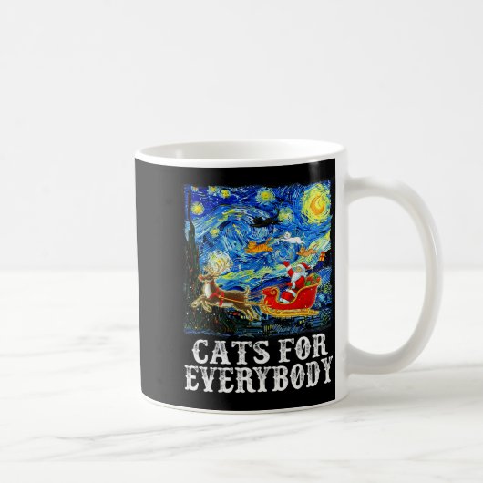 Mug Christmas Santa Sleigh Cats For Everybody Starry N (Droite)