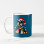 Mug Christmas Schnauzer Dog Santa Hat Xmas Light Holid (Gauche)