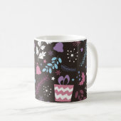 Mug Christmas seamless pattern with tree, snow, gift (Devant droit)