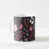 Mug Christmas seamless pattern with tree, snow, gift (Devant gauche)