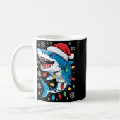 Mug Christmas Shark Santa Hat Wrapped Lights Holiday S (Gauche)