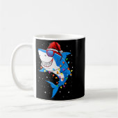 Mug Christmas Shark Shirt Xmas Funny Santa Shark (Gauche)