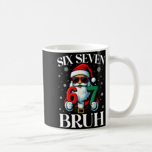 Mug Christmas Six Seven Bruh Meme 6 7 Slang Cool Santa (Droite)