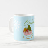 Mug Christmas sleigh with gifts, tree Holiday Gift (Devant gauche)