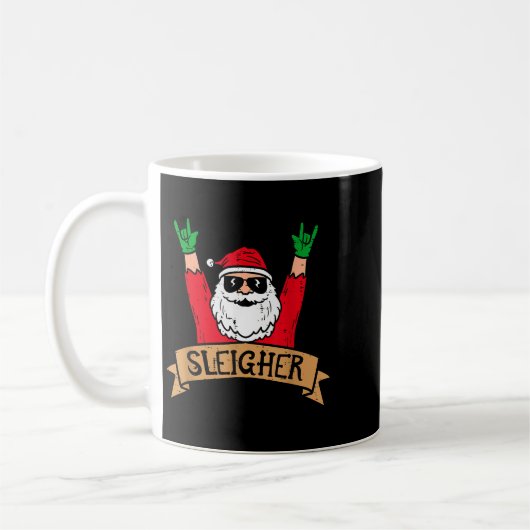 Mug Christmas Sleigher Santa Rock Xmas Rocker Men Wome (Gauche)