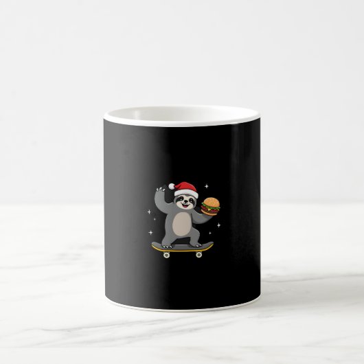 Mug CHRISTMAS SLOTH Funny Christmas Skateboard Sloth ( (Centre)