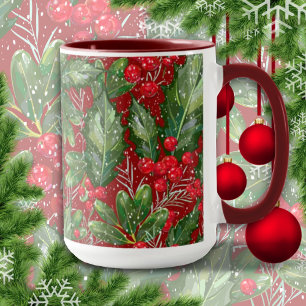 Mug Christmas Snow Holly