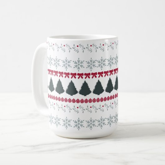 Mug Christmas Snowflakes and Trees (Devant gauche)