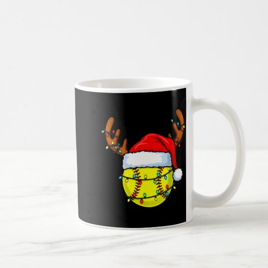 Mug Christmas Softball Xmas Santa Srts Hat Mens Womens (Droite)