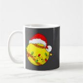 Mug Christmas Softball Xmas Santa Srts Hat Mens Womens (Gauche)