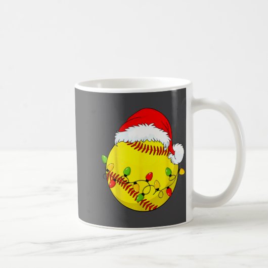 Mug Christmas Softball Xmas Santa Srts Hat Mens Womens (Droite)