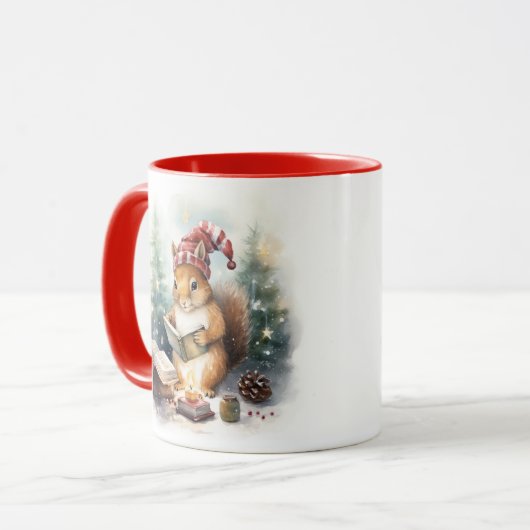 Mug Christmas Squirrel reading (Devant gauche)