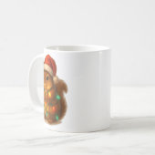 Mug Christmas Squirrel Santa Hat Wrapped In Lights Fun (Devant gauche)