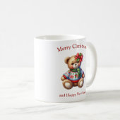 Mug Christmas teddy bear with mistletoe bow (Devant droit)