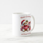 Mug Christmas teddy bear with presents and mistletoe (Devant droit)
