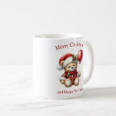 Mug Christmas teddy bear with red balloon mistletoe (Devant droit)
