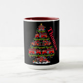 Mug Christmas Tree Design Made of Fire Trucks (Centre)
