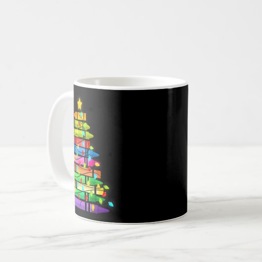 Mug Christmas Tree Made Of Crayons School Teacher Life (Devant gauche)