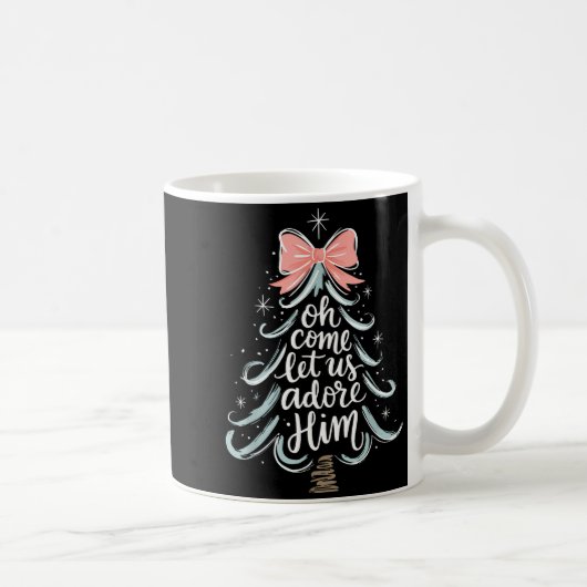 Mug Christmas Tree Oh Come Let Jesus Us Adore Him Coqu (Droite)