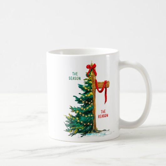 Mug Christmas Tree The Season Jesus Cross The Reason (Droite)