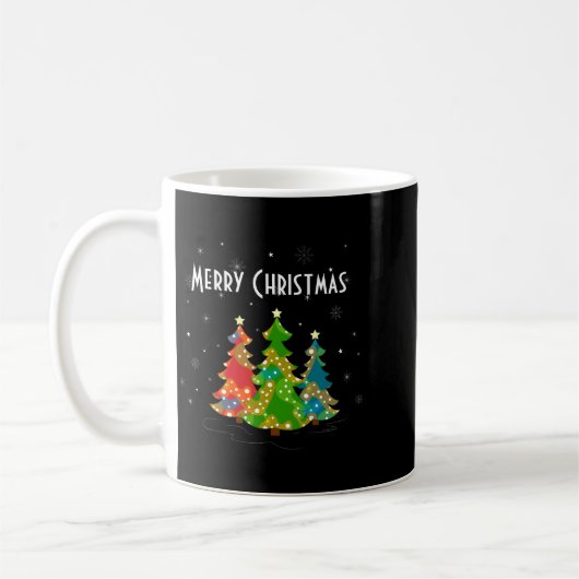Mug Christmas Trees Snowflakes Whimsical Fun Red T Shi (Gauche)