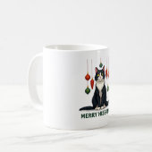 Mug Christmas Tuxedo Cat with Holiday Decorations Merr (Devant gauche)