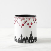 Mug Christmas Village Silhouette – Red Ornaments  (Centre)