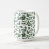 Mug Christmas Village Themed Green Toile Design (Devant droit)