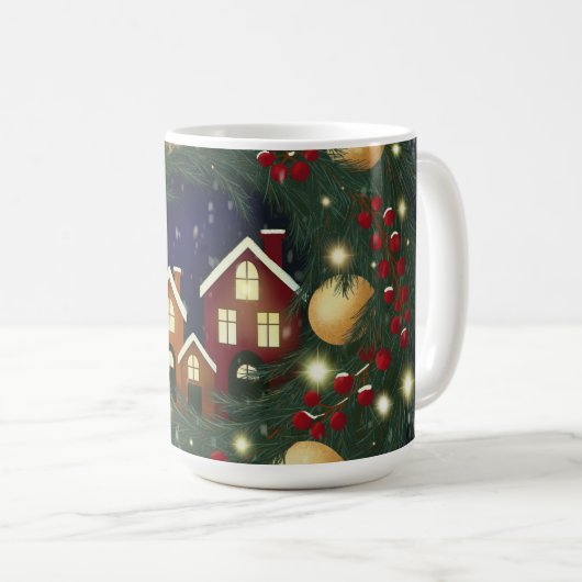 Mug Christmas wreath with pine branches (Devant droit)