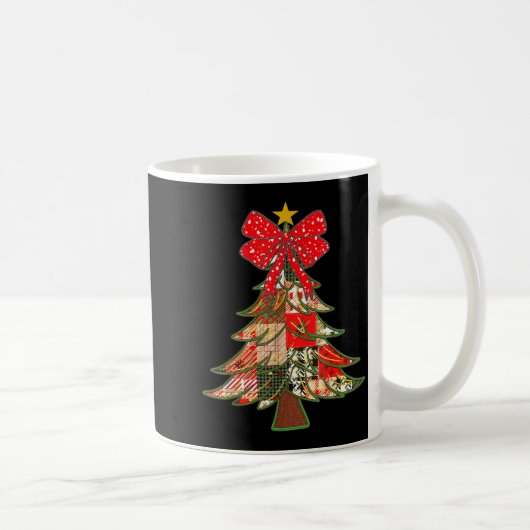 Mug Christmas Xmas Tree Patchwork Coquette Bow Pajamas (Droite)