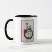 Mug ChristmasKid Holding Wreath Knocking (Gauche)