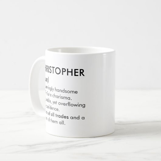 Mug Christopher name, Editable name, Custom name (Devant gauche)