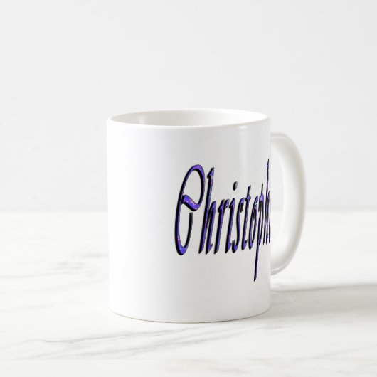 Mug Christopher, Nom, Logo, (Devant droit)