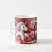 Mug Chritmas famille unicorne rose (Devant gauche)