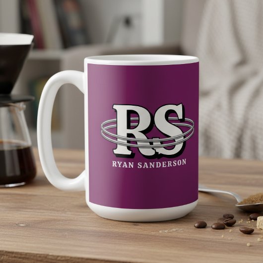 Mug Chrome Orbite Monogramme Initiales Toute Couleur I