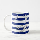 Mug Chrome Plongeur et requins Silhouettes sur les ban (Gauche)