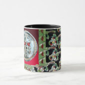 MUG CHROME SKULL BLACK GREEN RED RUBY GEMSTONES (Centre)