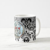 MUG CHROME SKULL RIDERS BLANC BLACK DAMASK (Devant droit)