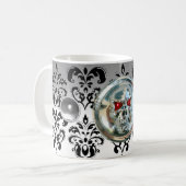 MUG CHROME SKULL RIDERS BLANC BLACK DAMASK (Devant gauche)