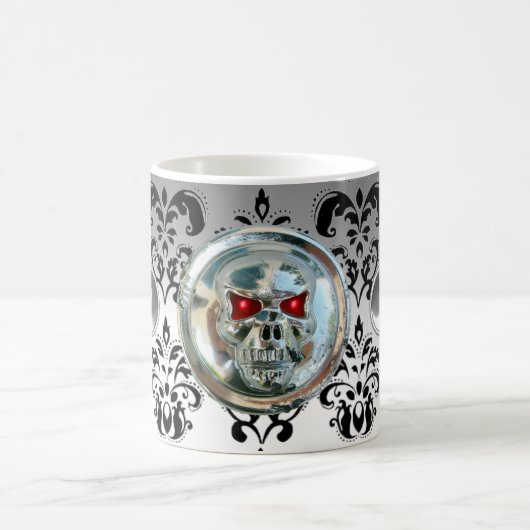 MUG CHROME SKULL RIDERS BLANC BLACK DAMASK (Centre)