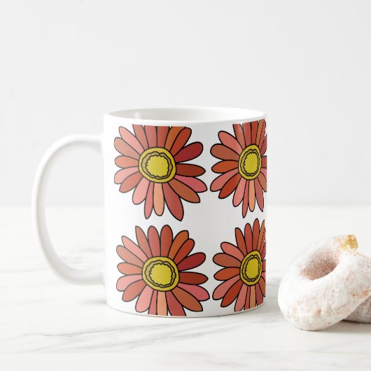 Mug Chrysanthème Fleur Florale Chrysanthème (Avec donut)