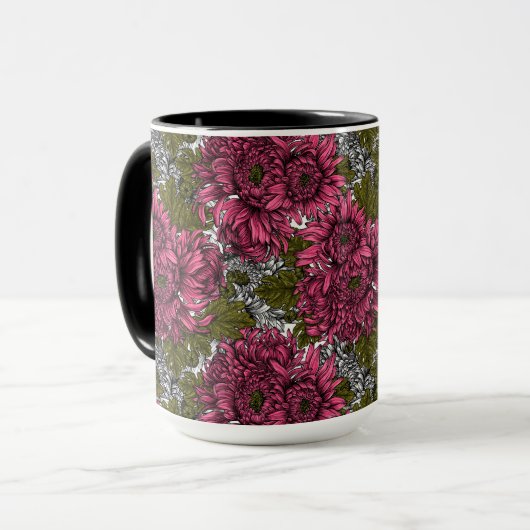 Mug Chrysanthème rose (Devant gauche)