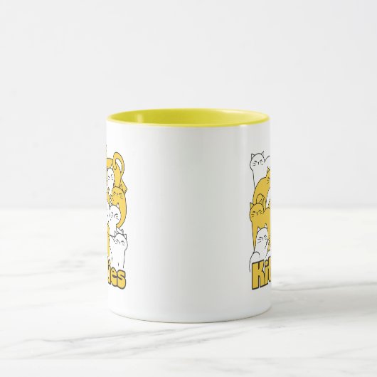 Mug Chubby Kitties Design - Cat Art adorable (Centre)