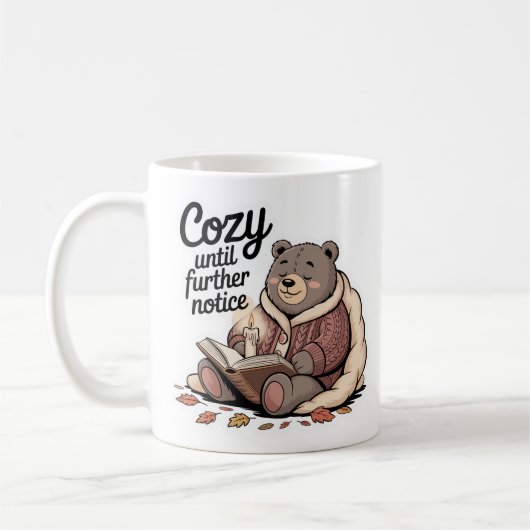 Mug Chubby Lecture d'ours confortable bougie d'automne (Gauche)