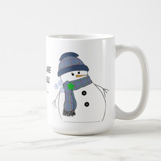 Mug Chubby Snowman avec un commentaire (Droite)