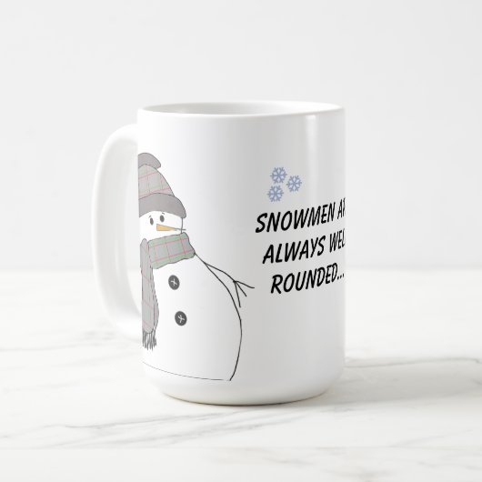 Mug Chubby Snowman avec un commentaire (Devant gauche)