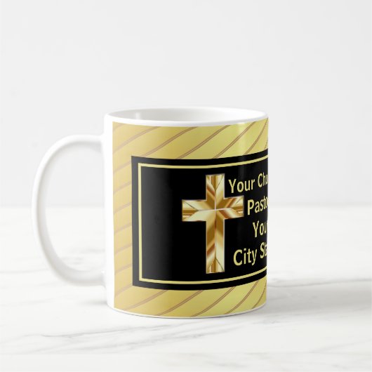 Mug Church Pastor Classy Or Et Noir (Gauche)
