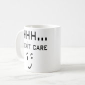 Mug Chut. Je m'en fous du sourire amusant de l'émotico (Devant gauche)