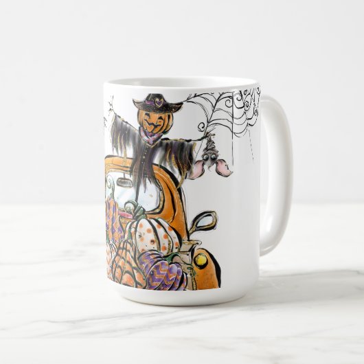 Mug Chute Citrouille Patuck avec chauve-souris épouvan (Devant droit)